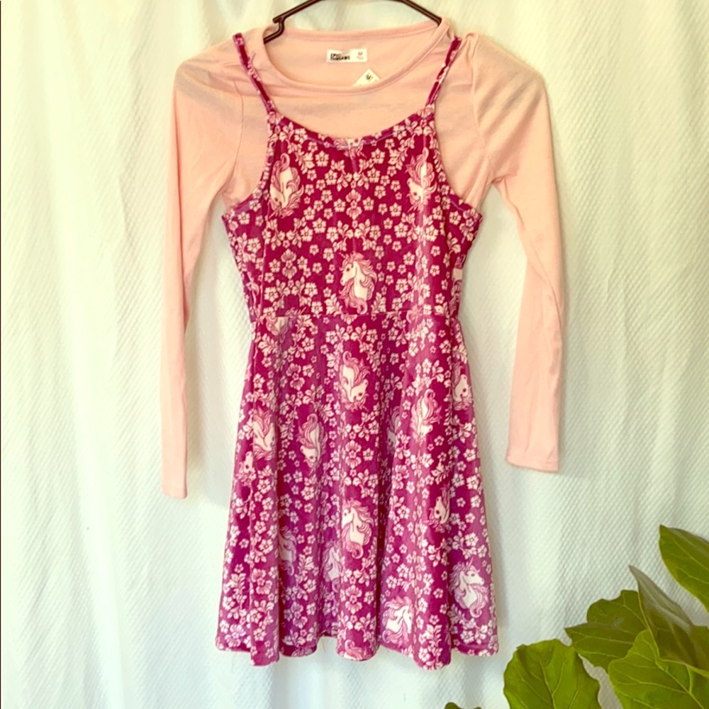 Girls velvet unicorn dress